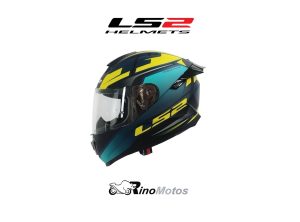 Casco LS2 FF802 Flash II Impact Azul Amarillo Mate